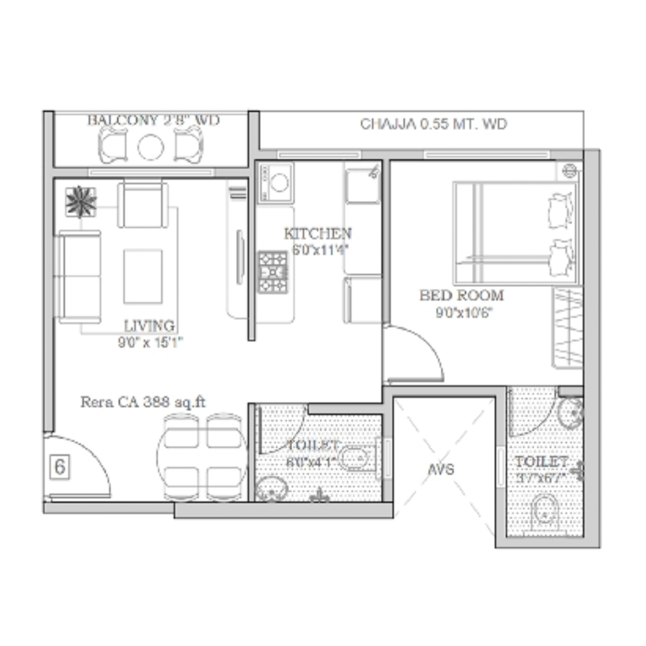 Agastya Signature || 1 BHK || Carpet Area 388.0 sq.ft