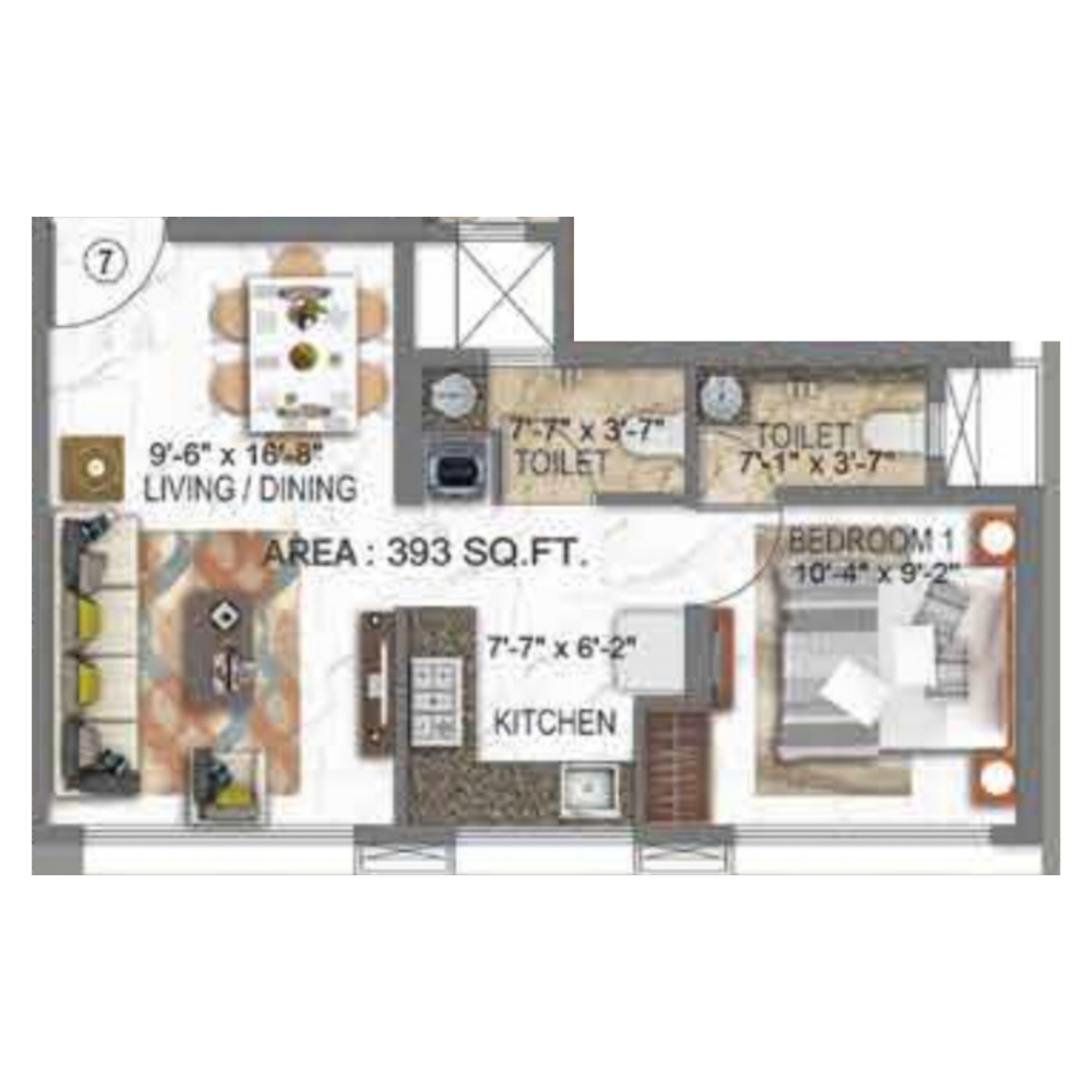 Choice | Ambe Krupa || 1 BHK || Carpet Area 393.0 sq.ft