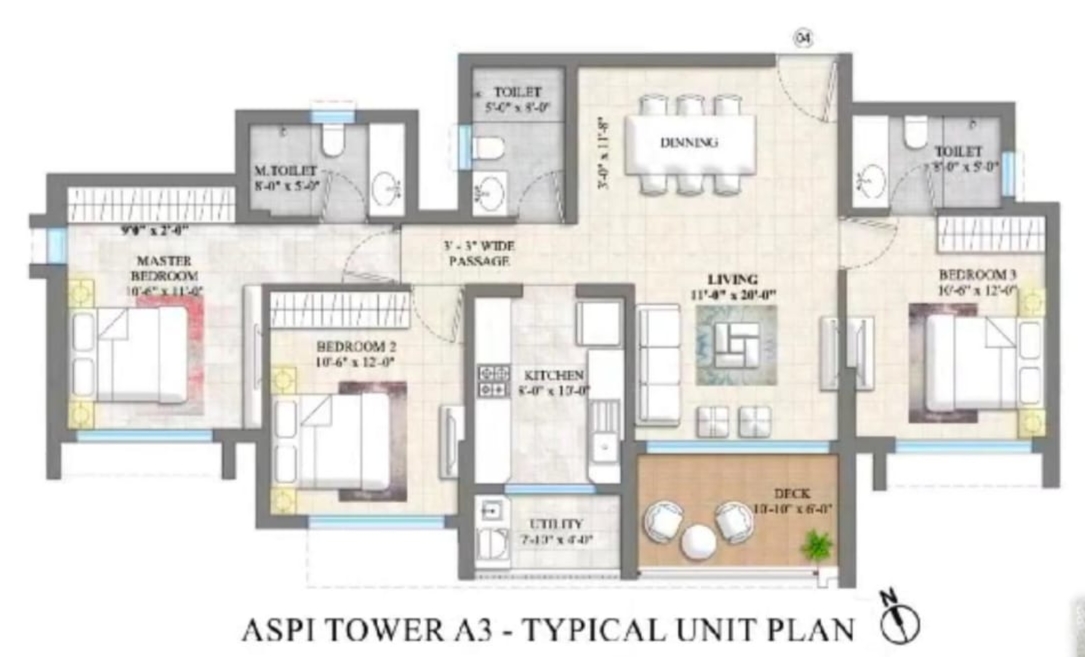 Lodha Riservo || 3 BHK || Carpet Area 1074.0 sq.ft