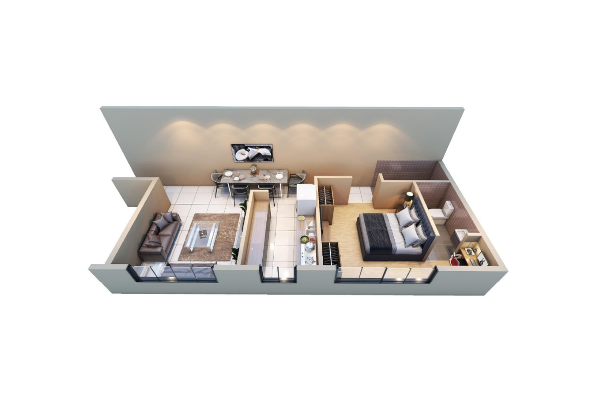 Nirvaana Crown || 1 BHK || Carpet Area 459.0 sq.ft