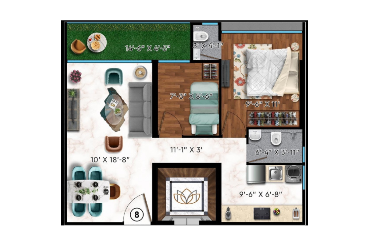 Raghav Marvel || 2 BHK || Carpet Area 572.0 sq.ft