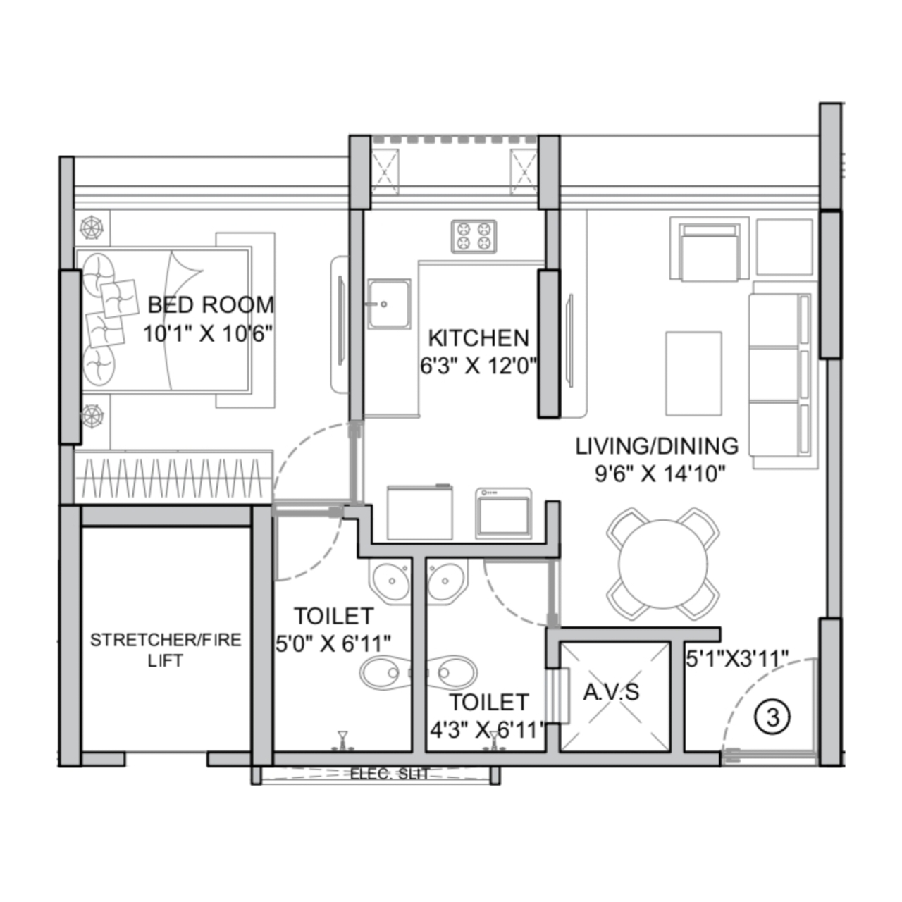 Rajeshree 43 East || 1 BHK || Carpet Area 435.0 sq.ft