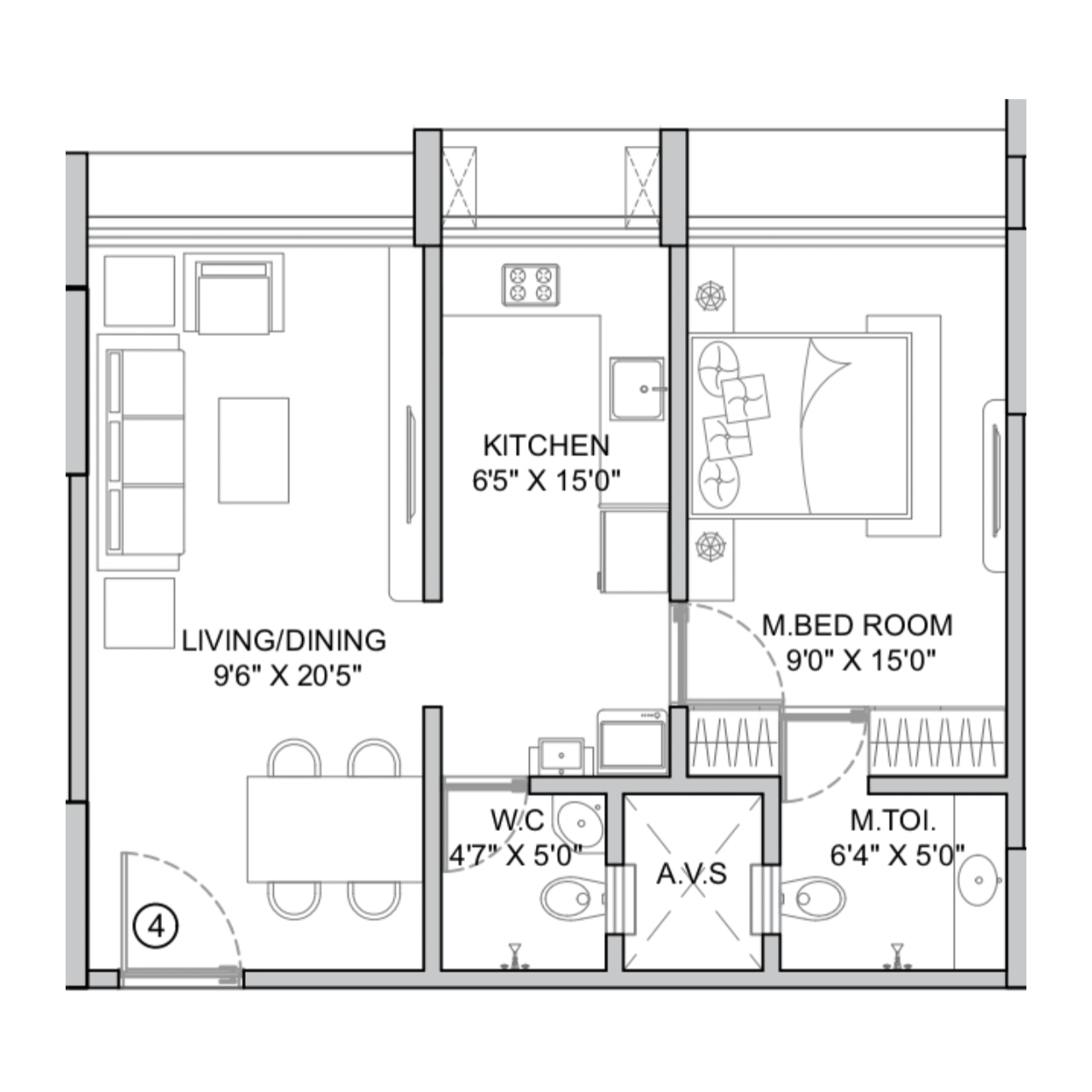 Rajeshree 43 East || 1 BHK || Carpet Area 506.0 sq.ft