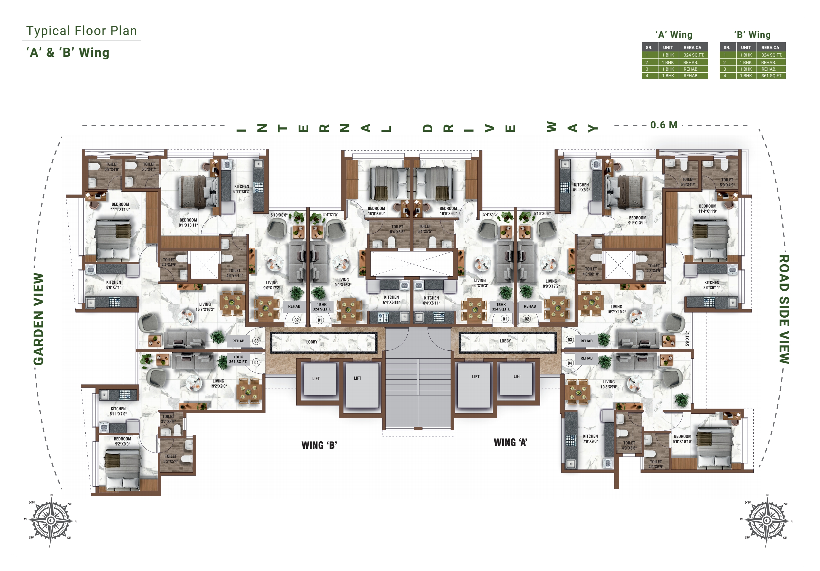 A&B Wings Floor Layout