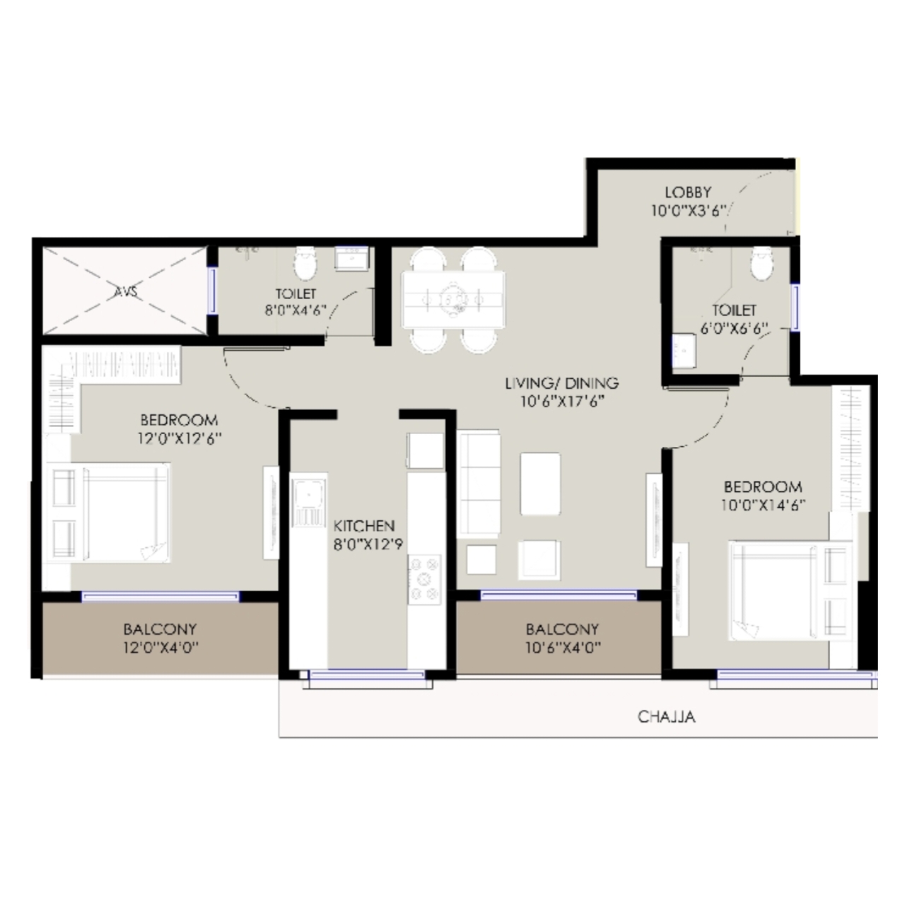 Shree Pinal || 2 BHK || Carpet Area 871.0 sq.ft