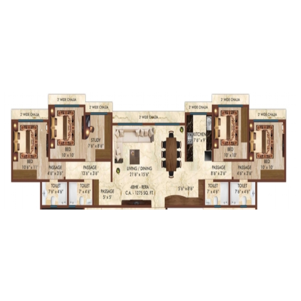 Safal Shree Saraswati || 3.5 BHK || Carpet Area 1275.0 sq.ft